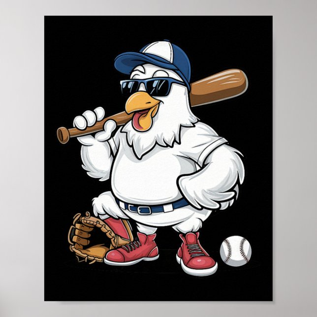 Sälj lekande kyckling rolig sportdesign  poster (Framsidan)