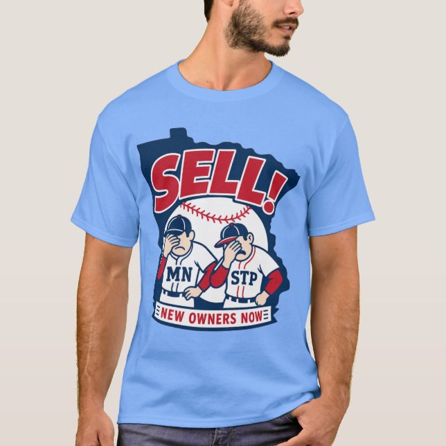 Sälj nya ägare nu Baseball Design T-Shirt (Framsida)