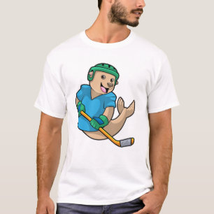 Sälj på ishockey med ishockeyklubba t shirt