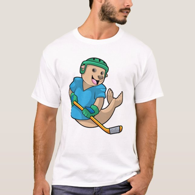 Sälj på ishockey med ishockeyklubba t shirt (Framsida)