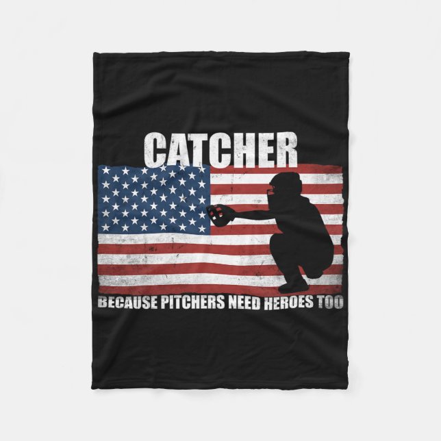 Sälj Softll Catcher Eftersom Pitchers Behöver Hjäl Fleecefilt (Framsidan)