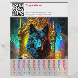 Sälj tysk shepherd-valp runt dig reklamblad