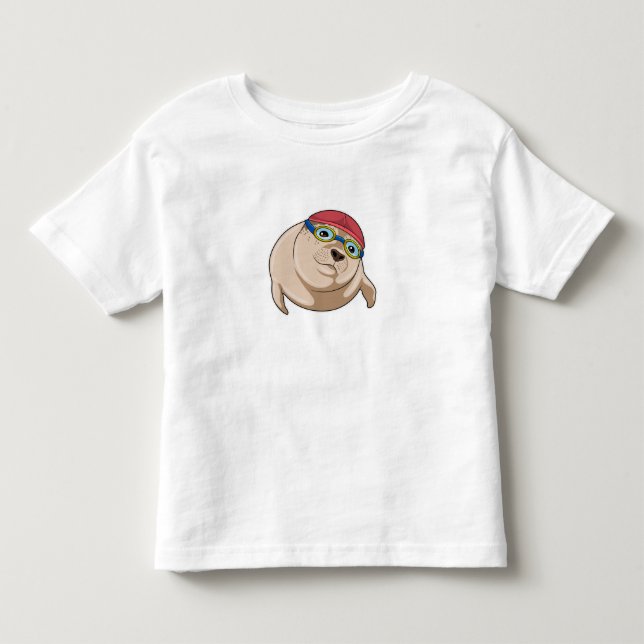 Sälj vid simning med simmande glasögon t shirt (Framsida)