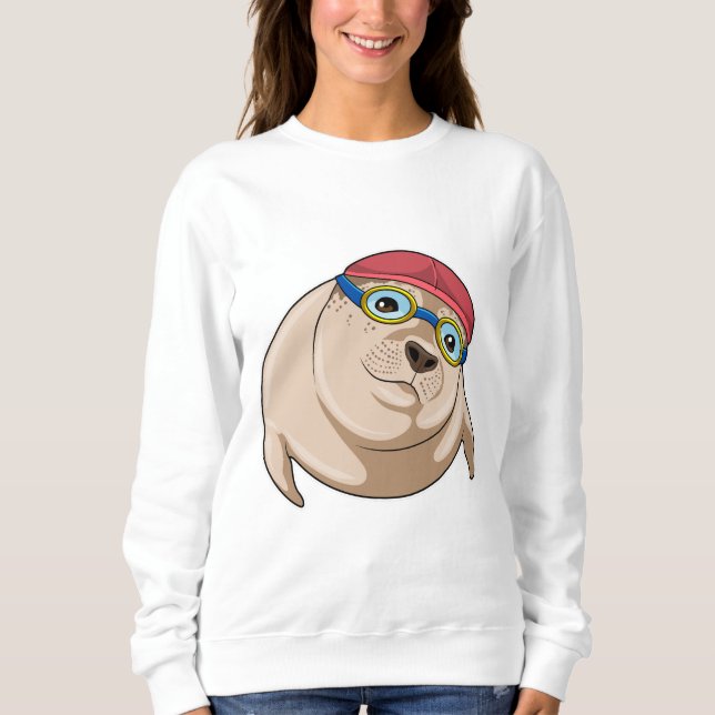 Sälj vid simning med simmande glasögon t shirt (Framsida)