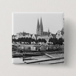 Sälja trä på floden Trave, Lubeck, c.1910 Knapp
