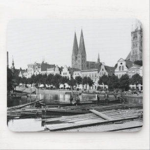 Sälja trä på floden Trave, Lubeck, c.1910 Musmatta