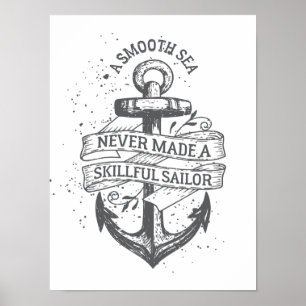 Säljarcitat för nautisk motivation poster