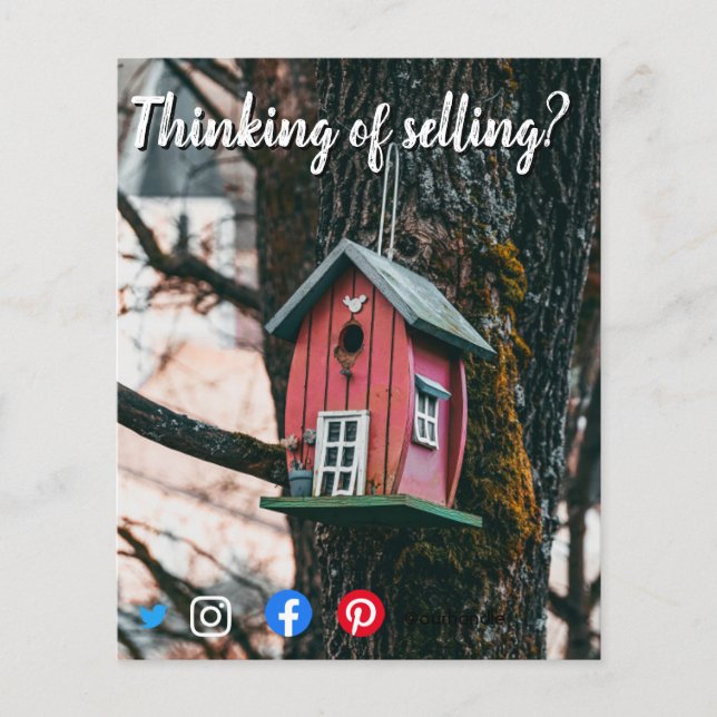 säljare av fågelhus fl i gods marknadsföring flygblad (Framsidan)