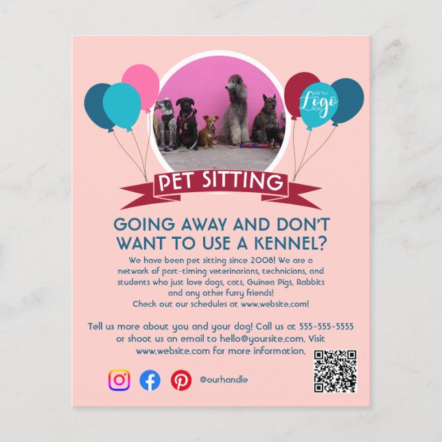 Säljare för jakt på sällskapsdjur i sitta flygblad (Framsidan)