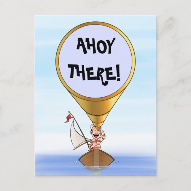 Säljare med teleskop hälsning vykort (Framsida)