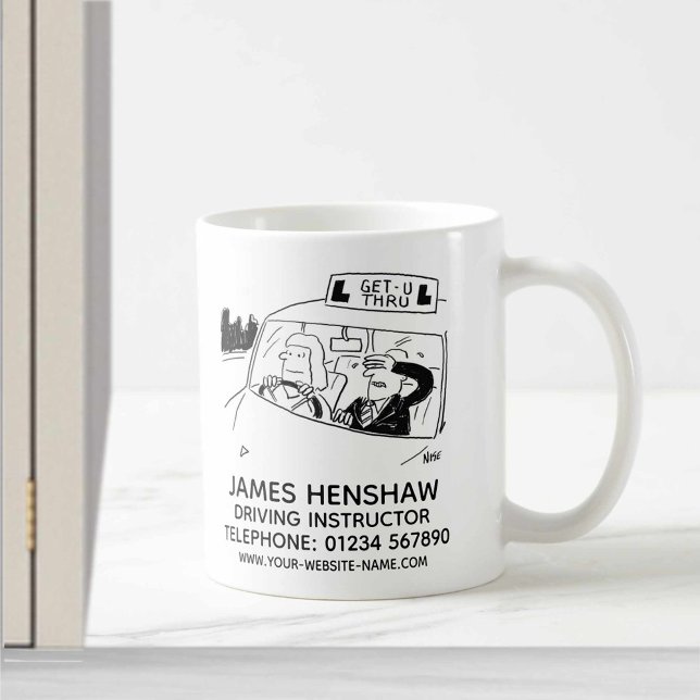 Säljare vid körning av skola kaffemugg (Skapare uppladdad)