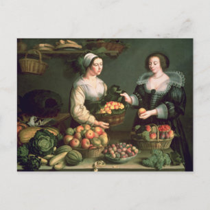 Säljaren av frukt och grönsaker vykort