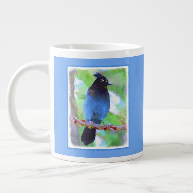 Säljarens Jay Painting - Original Bird Art Jumbo Mugg (Vänster)