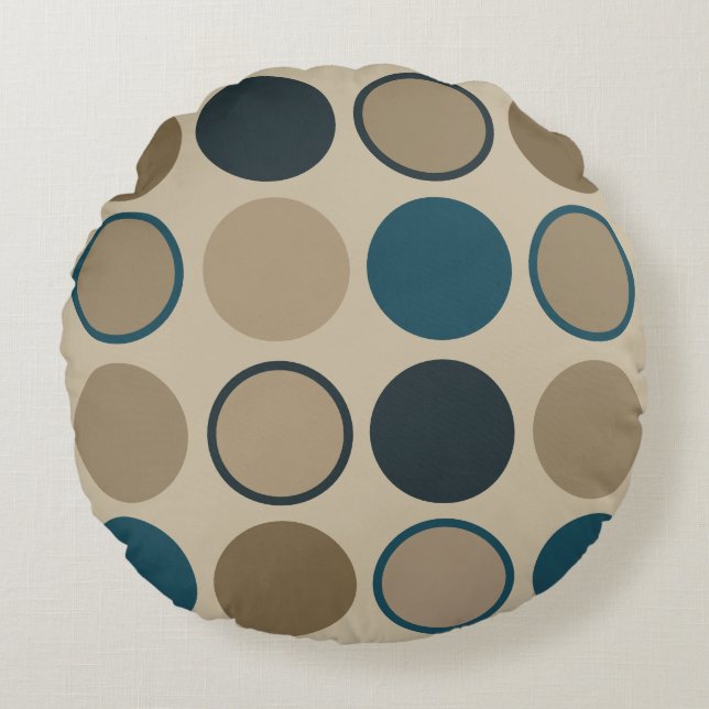 Säljcirklar och pekkretsar rund kudde (Framsidan)