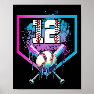 Säljdropp 12:e Birthday Home Plate Boy Ungdom 12 å Poster