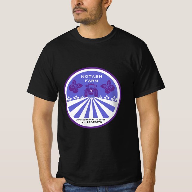 Säljfrämjande åtgärder för odlingen av blåbär på U T Shirt (Framsida)