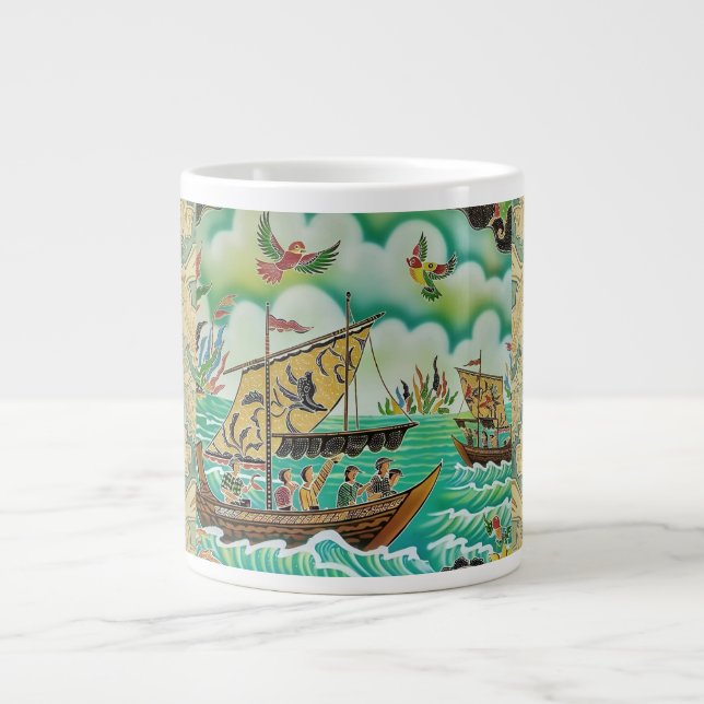 Säljväg med batik, Mugg, specialitet Jumbo Mugg (Framsidan)