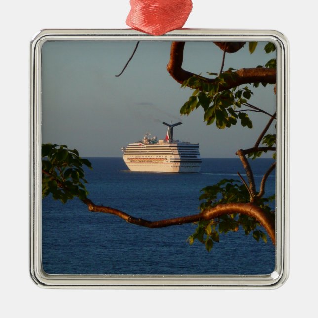 Säljväg vid Sunset I Cruise Vacation Julgransprydnad Metall (Framsidan)