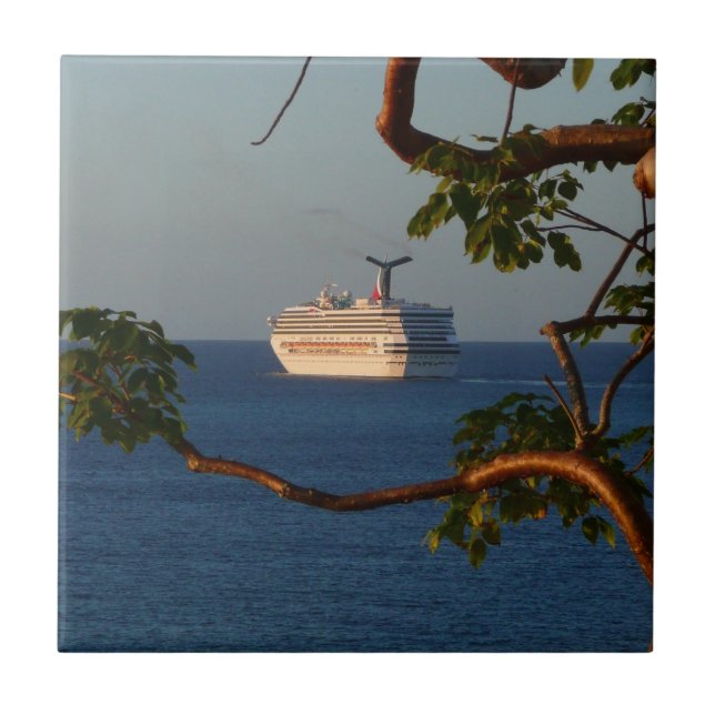 Säljväg vid Sunset I Cruise Vacation Kakelplatta (Framsidan)