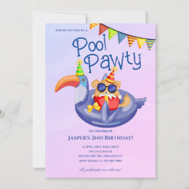 Sall Hund Pool Party Födelsedagsinbjudan Inbjudningar