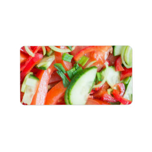 Sallad av köksväxter adressetikett