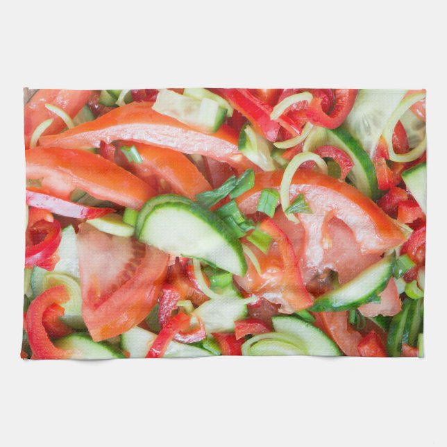 Sallad av köksväxter kökshandduk (Horisontell)