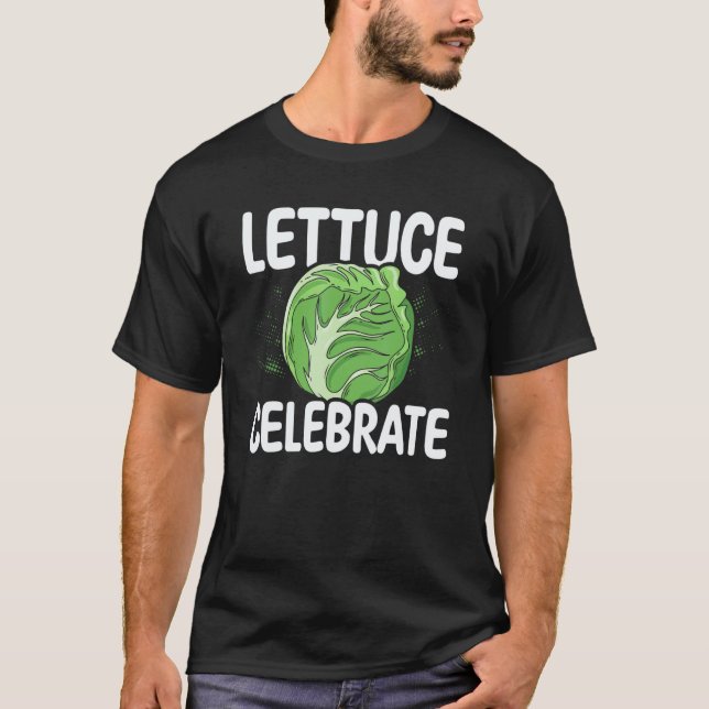 Sallad Fira Vegansk Mat Växtbaserad Grönsak T Shirt (Framsida)