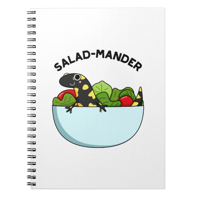 Sallad-mander Rolig Salamander Djur Puns  Anteckningsbok (Framsidan)