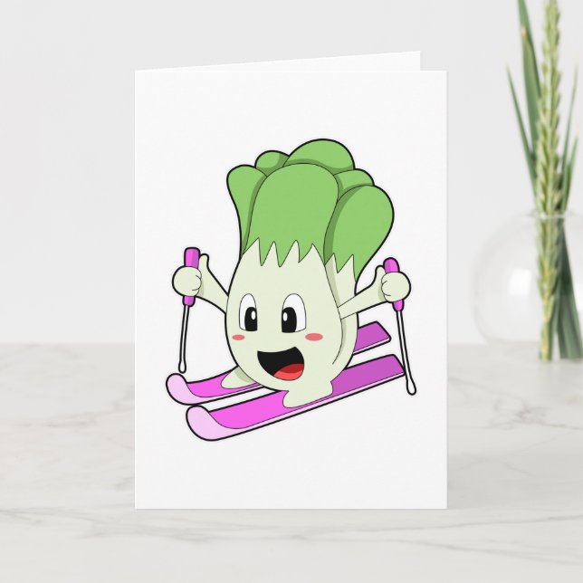 Sallad som skidåkare med skida kort (Framsida)