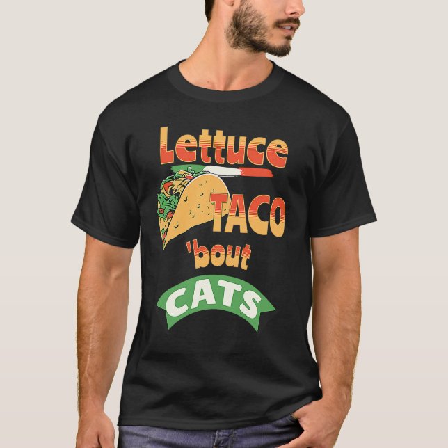 Sallad Taco Om Katter T Shirt (Framsida)