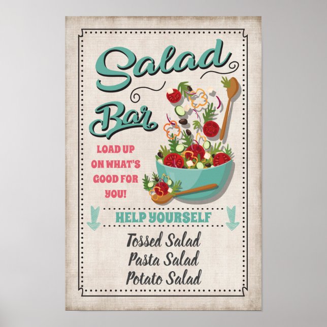 Salladsbarfestskylt Poster (Framsidan)