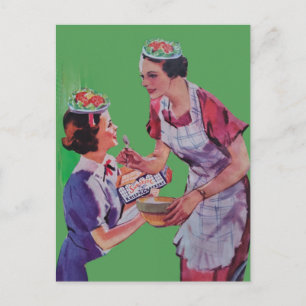 Salladshattar mamma och dotter collage vykort