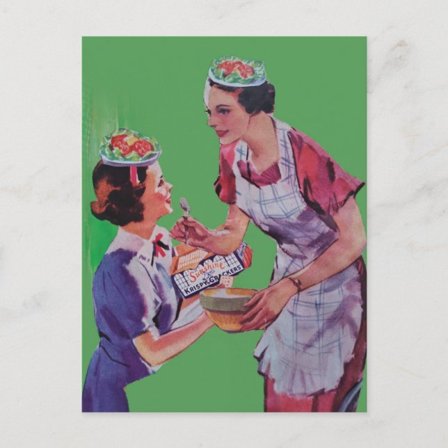 Salladshattar mamma och dotter collage vykort (Framsida)