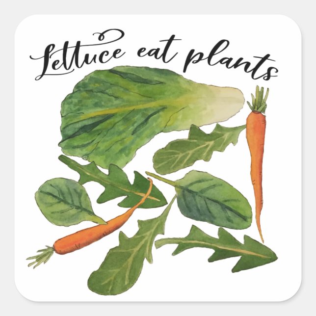 Sallat Eat Plants Stickers Fyrkantigt Klistermärke (Framsida)