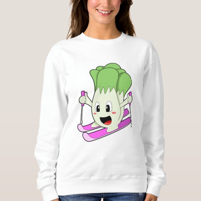 Sallat som Skier med Ski T Shirt (Framsida)