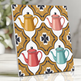 Sällsam 1950-tals Kitsch-design med lekfulla tekan Kakelplatta