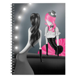 Sällsam ballerina & dansare reflektion rosa anteckningsbok