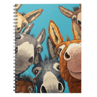 Sällsam Donkey-squad - Färgrik Grupp Illustration Anteckningsbok