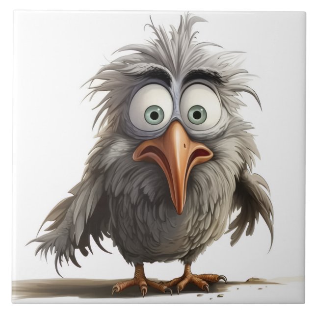 Sällsam fågelbakgrund kakelplatta (Framsidan)