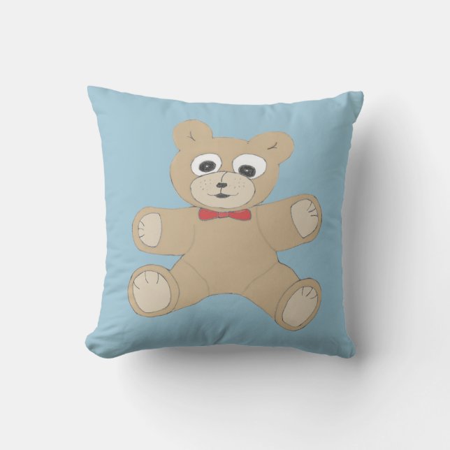 Sällsam Glad Teddybjörn Kudde (Framsida)