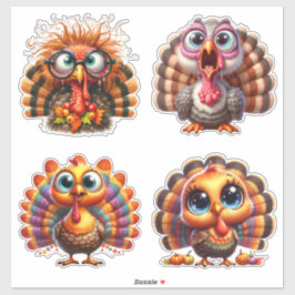 Sällsam kalkon-dekorklistermärke för Thanksgiving Klistermärken