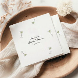 Sällsam Martini Slinga Handritad Bröllopsfest Pappersservett