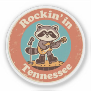 Sällsam musikalsk charm_ Tennessee Vintage Tvättbj Klistermärken