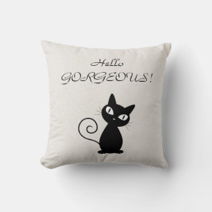 Sällsam nyckfull svart katt glitter-Hello underbar Kudde