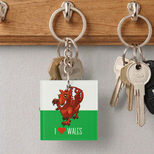 Sällsam röd drak jag älskar Wales Wales flagga tec