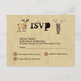 Sällsam rustic jul evenemang RSVP Doodle Art Inbjudan Vykort