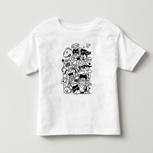Sällsam trupp tecknade figurer t shirt (Framsida)
