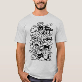 Sällsam trupp tecknade figurer t shirt