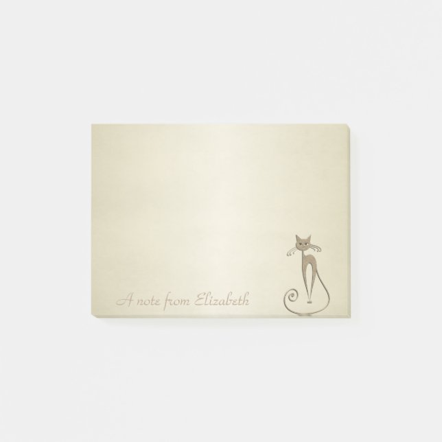 Sällsam Whimsical Katt, -Personlig Post-it Block (Framsida)