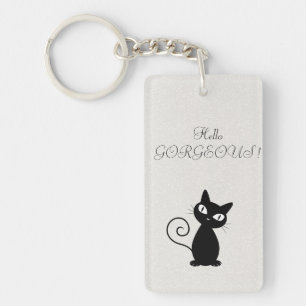 Sällsam Whimsical Svart Katt Glittrig-Hallo Underb